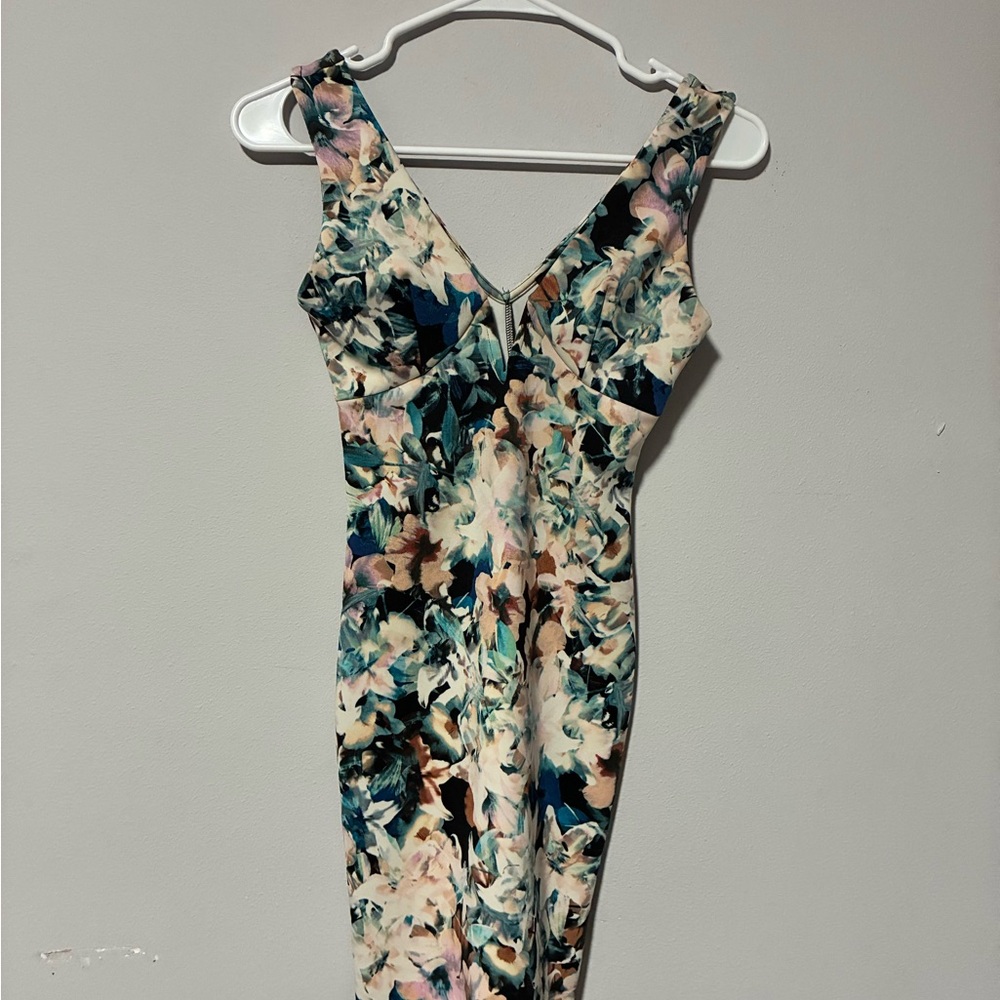 Forever 21 Floral V-Neck Midi Dress in Teal, Navy, Blush, Cream